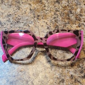 Pink and Leopard Print Women's Fashion Glasses